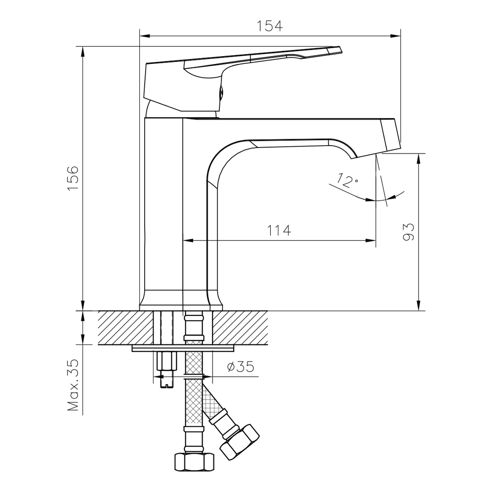 Смеситель DECOROOM DR23011 одноручный  для умывальника монолитный