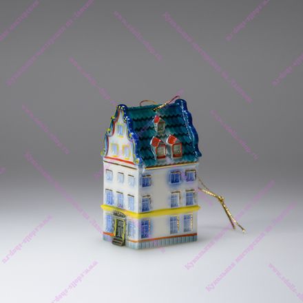 Фарфоровая елочная игрушка "Голландский домик"