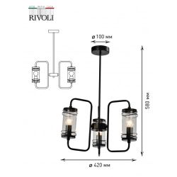 Люстра Rivoli Akanta 5061-303 3 х E14 40 Вт лофт - кантри | Rivoli