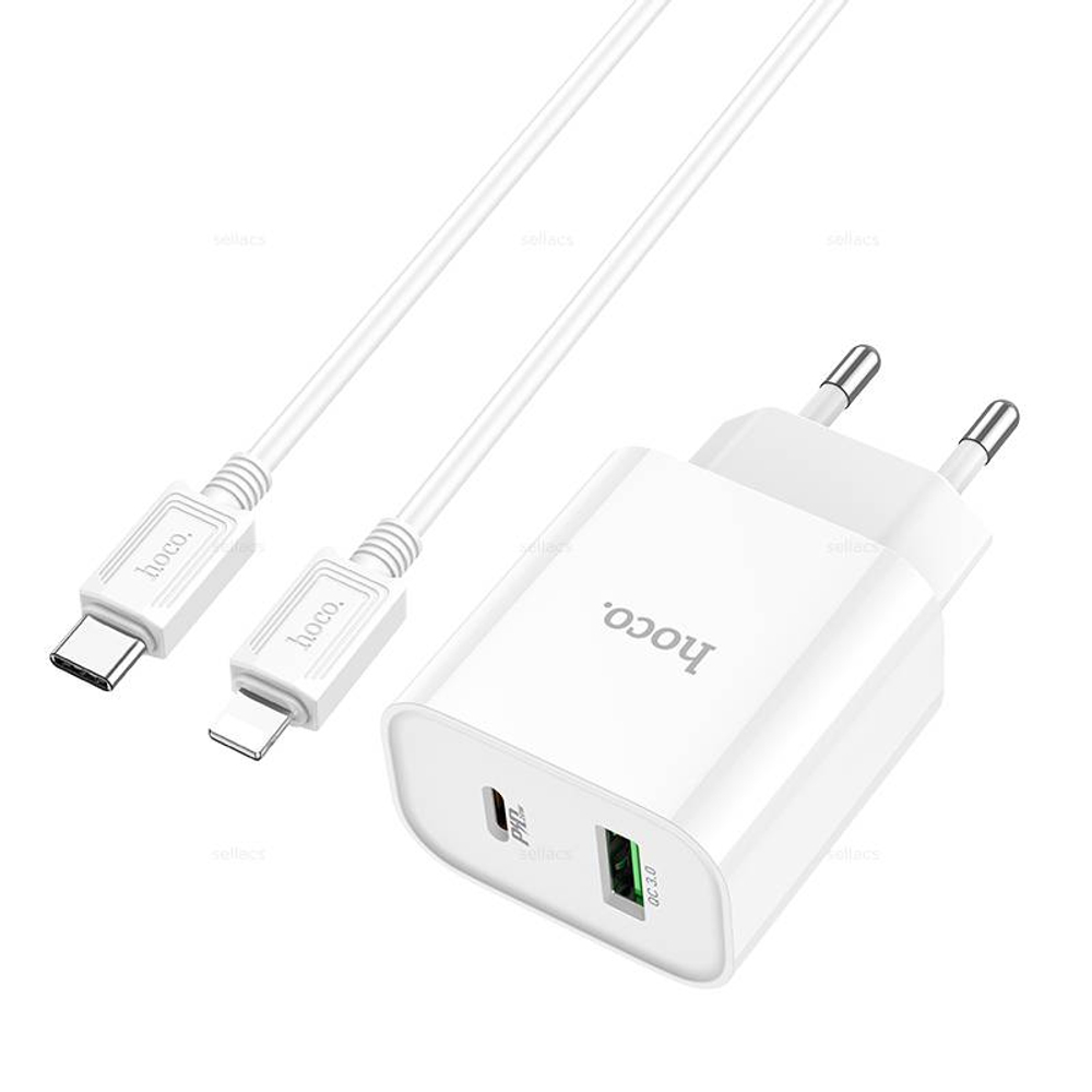 Зарядное устройство на Lightning Hoco C80A 20W PD + QC3.0 (White)
