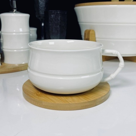 Lenardi 140-181 Бульонница 500мл на подставке BAMBOO в под.уп.(х24)Фарфор