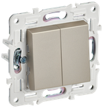 SKANDY Выключатель 2-клавишный 10А SK-V04Sh шампань IEK