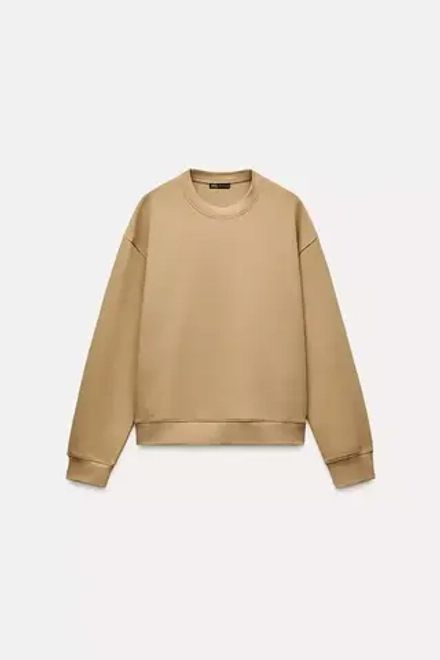 ZARA ТОЛСТОВКА ИЗ ИНТЕРЛОКА, ОХРА