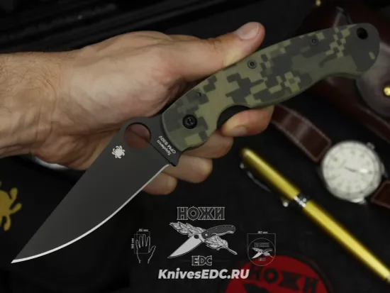 Складной нож Spyderco Military Camo C36GPCMOBK c клинком из стали CPM-S30V, рукоять G10