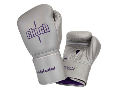 Перчатки боксерские Clinch Undefeated Russian Team серебристые C161RT