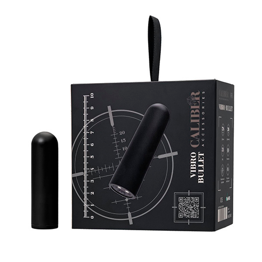 Черная перезаряжаемая вибропуля 7см ToyFa RealStick Caliber 983050