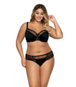 Бюстгальтер с полусшивными чашками с изысканным кружевом (Размер: 70F) (Цвет: черный)