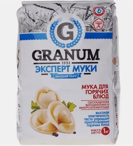 МУКА GRANUM ВЫСШИЙ СОРТ ДЛЯ ГОРЯЧИХ БЛЮД 1КГ