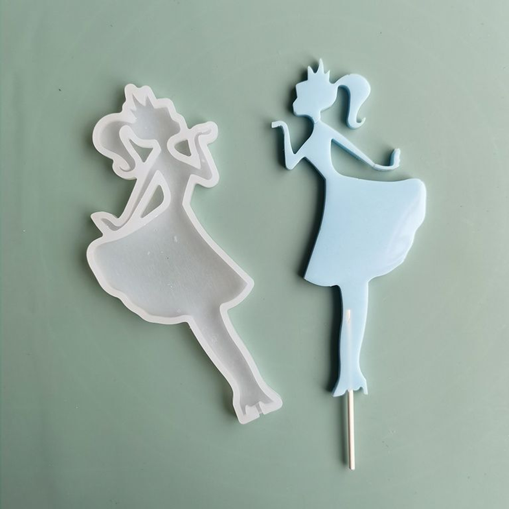 Силиконовая форма для леденцов «Топпер девушка стоя»