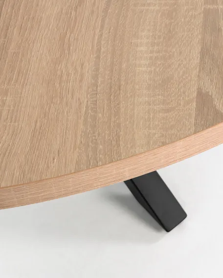 Стол Argo Ø120 см, столешница светлый меламин, черные ножки