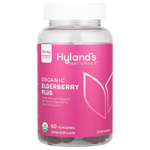 Hyland's Naturals, Органическая бузина с жевательными мармеладками, натуральные ягоды, 60 веганских жевательных таблеток