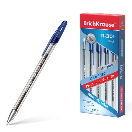 Ручка гелевая EK R-301 Classic Gel Stick синяя, 0,5мм