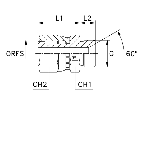 Адаптер AS ORFS 9/16 - BSP 1/4