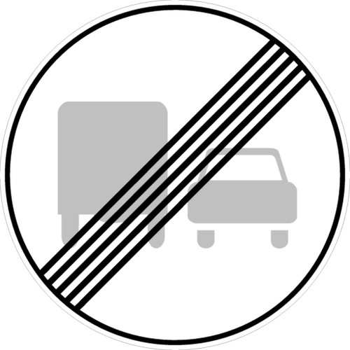 Знак Конец запрещения обгона грузовым автомобилям 3.23