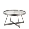 Журнальный столик Elica Ø80 см, керамика, тёмный хром