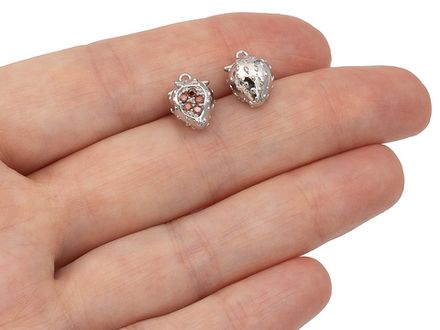 Подвеска "Клубничка" 11мм, со стразами