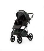 Детская универсальная коляска Adamex NOLA Natura FOREST-12 (2в1) - Темно-зелная ткань, Темно-зеленая экокожи