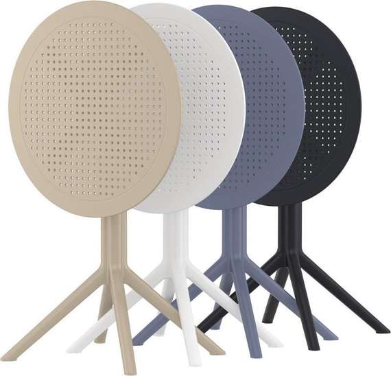 Стол пластиковый складной Sky Ø60 серый