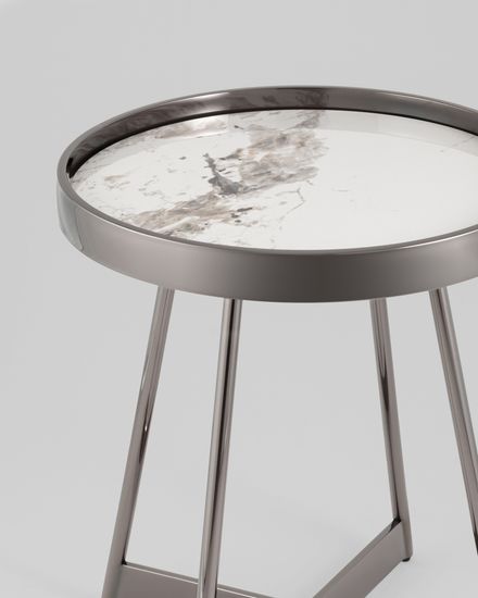 Журнальный столик Гера 50*50 см белая керамика