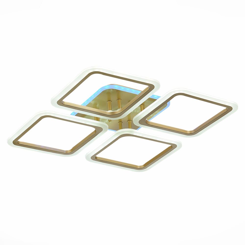 Потолочная светодиодная люстра Evoled Qutro SLE200422-04RGB Золотистый/Белый LED 1*112W RGB 8W 3000-6000K