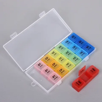 Таблетница - органайзер 21 ячейка «Три недельки», цвет как на фото, 18*8*2см●