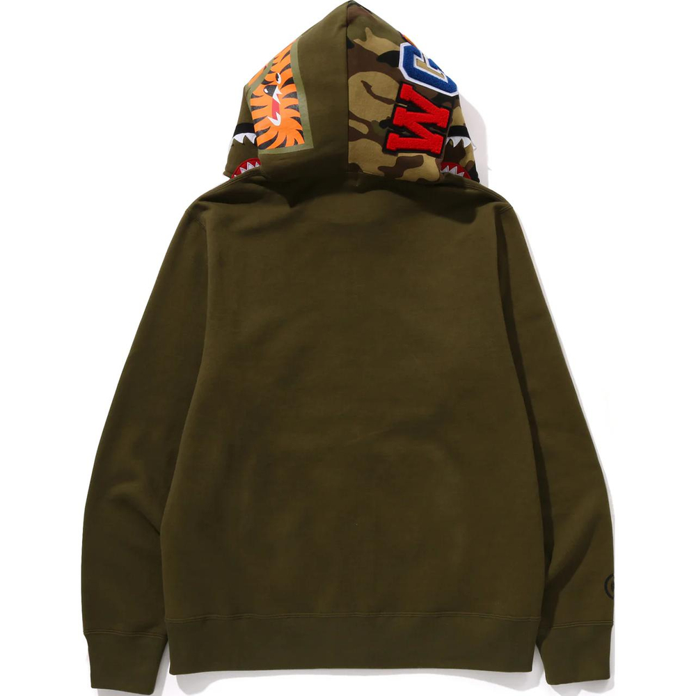 A Bathing Ape Bathing Ape Shark Pattern Hooded Zip Up Свитшот зеленый