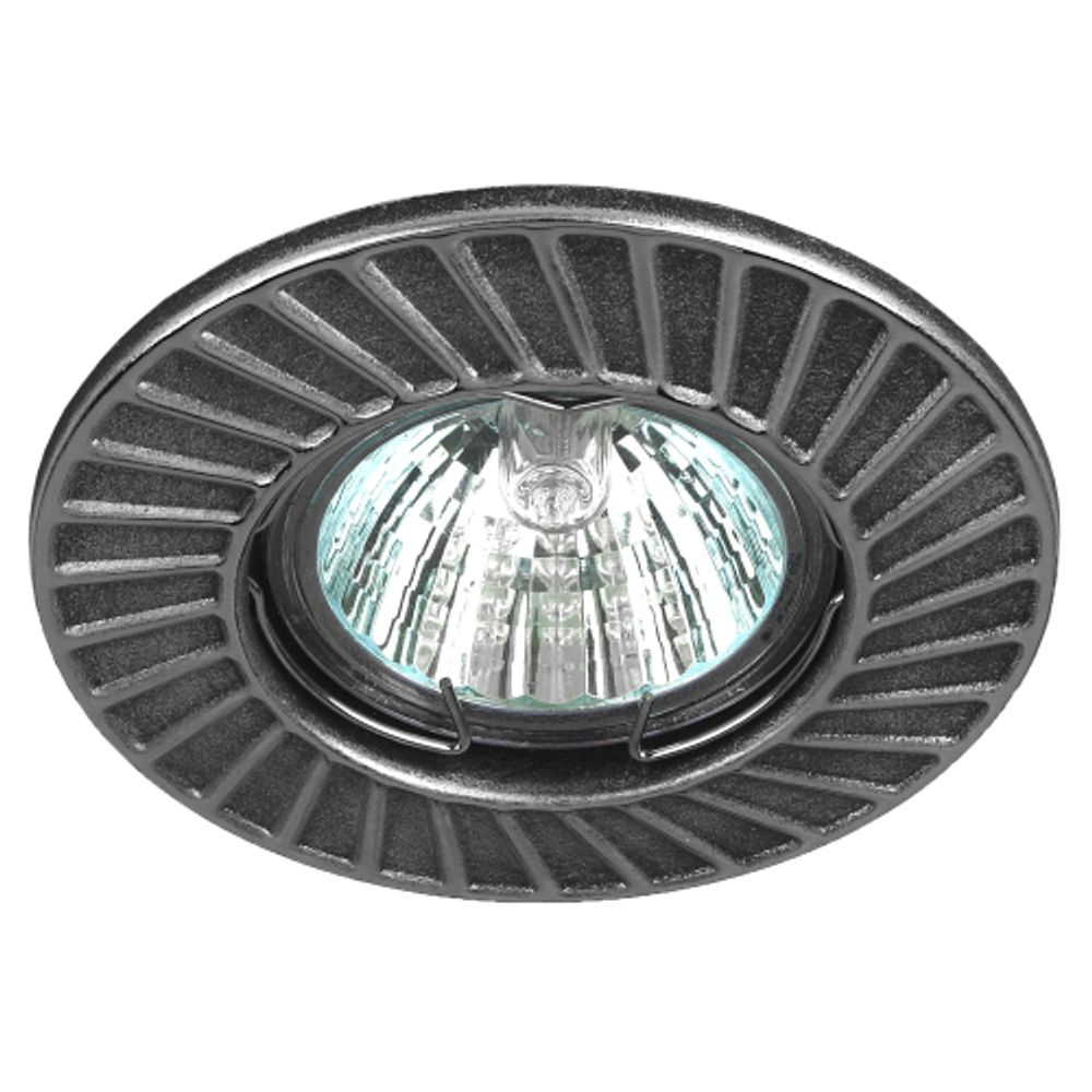 ST6 CH/BK Светильник ЭРА штампованный MR16,12V/220V, 50W черный/хром | Штампованные встраиваемые светильники