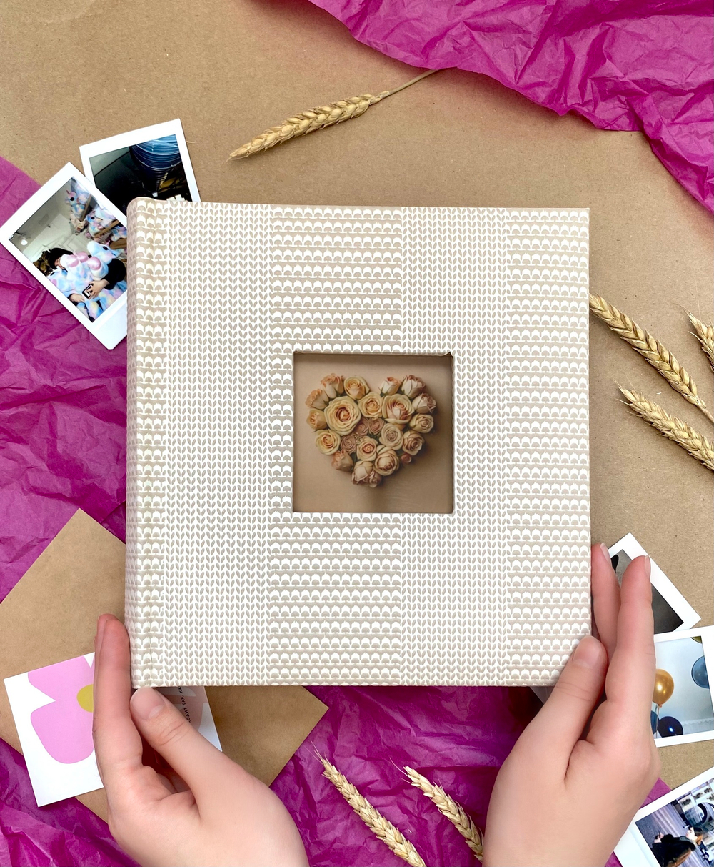 Фотоальбом Делюкс на 200 фото 10х15 см, бум. листы , книж. переплет свадебный ethno west