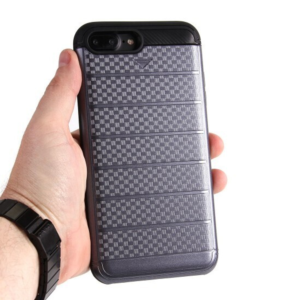 Чехол с вырезами под пластиковые карты для iPhone 7 Plus, 009464 Серебристый