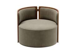 Кресло крутящееся Lagom 800 (серо-зеленый FiberGuard, орех)