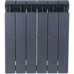 Global  STYLE PLUS 500 6 секции радиатор биметаллический боковое подключение (цвет cod.07 grigio scuro opaco mettalizzato 2748 (черный))