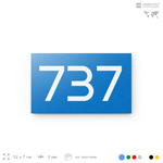 Номер на дверь 737, табличка на дверь для офиса, квартиры, кабинета, аудитории, склада, голубая 120х70 мм, Айдентика Технолоджи