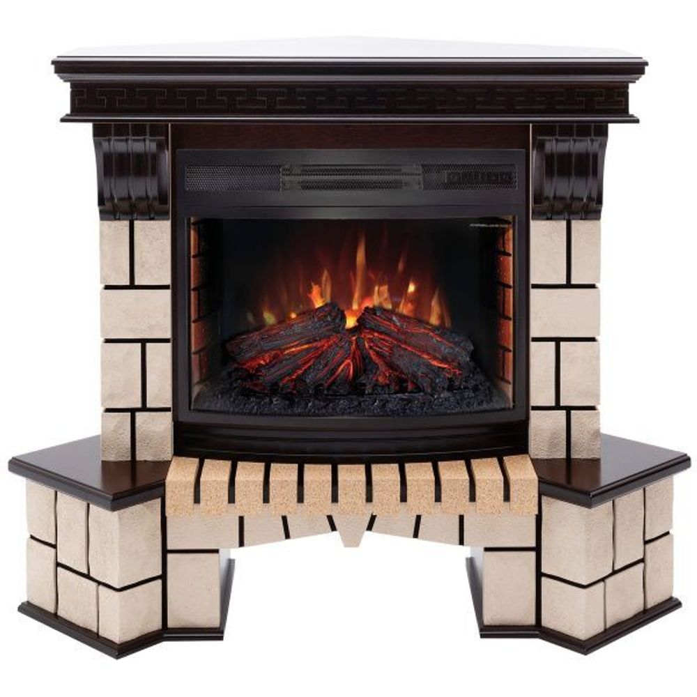 Электрокамин RealFlame Stone Coner AO античный дуб с очагом Firefield 25 S IR