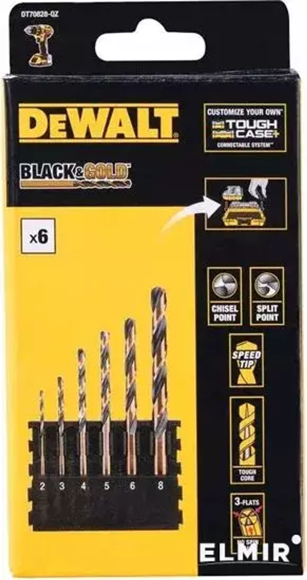Набор сверл по металлу DeWalt 6 шт. DT70828