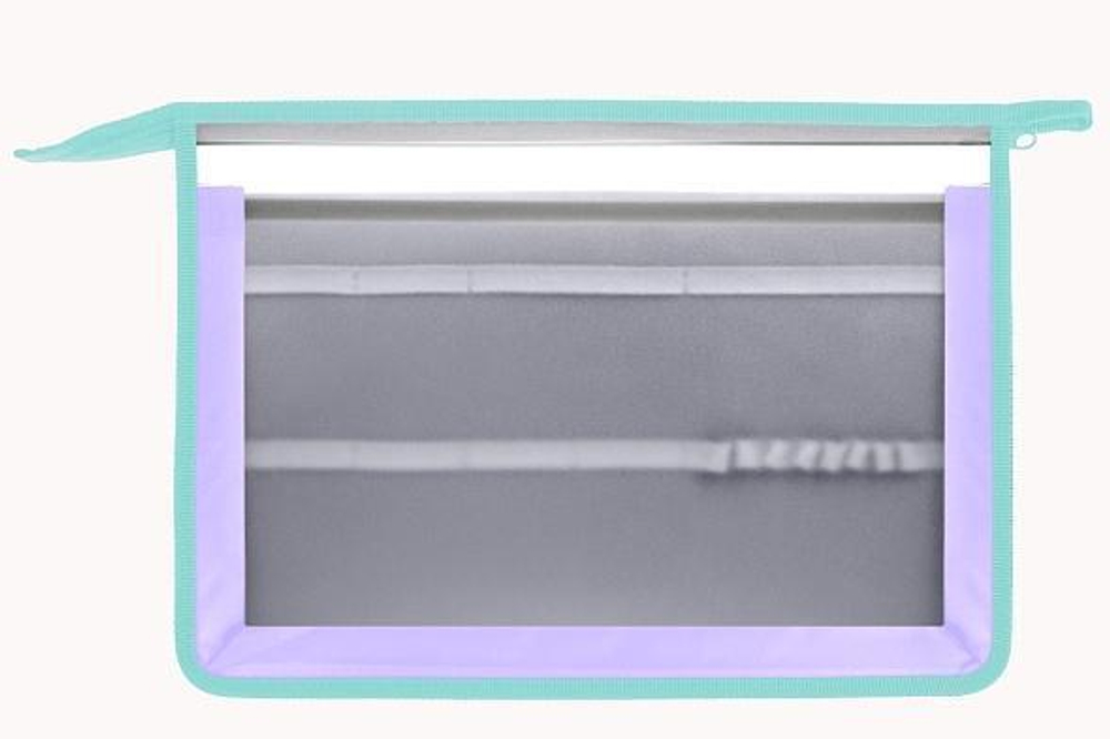 Папка для тетрадей А4ф 2 отделения пластиковая на молнии "Девочка-кошка" (Хатбер)