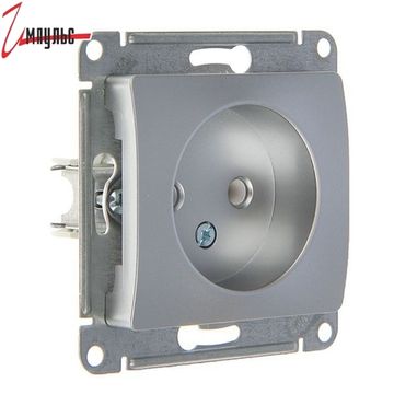 Розетка CORSA GLOSS СЕРЕБРО 1-местная c/п с/з 16А 250В