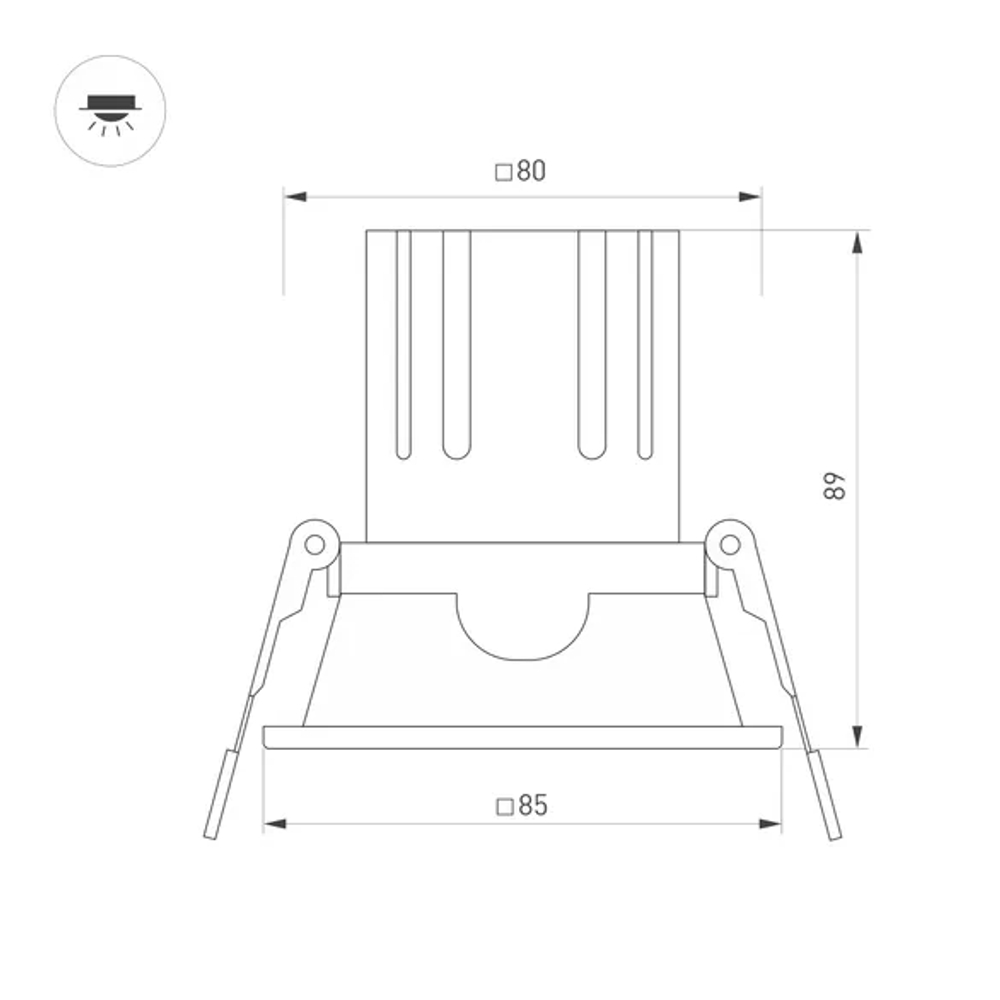 Светильник MS-FLOW-BUILT-S85x85-12W Day4000 (BK, 38 deg, 230V) (Arlight, IP20 Металл, 5 лет) 055931