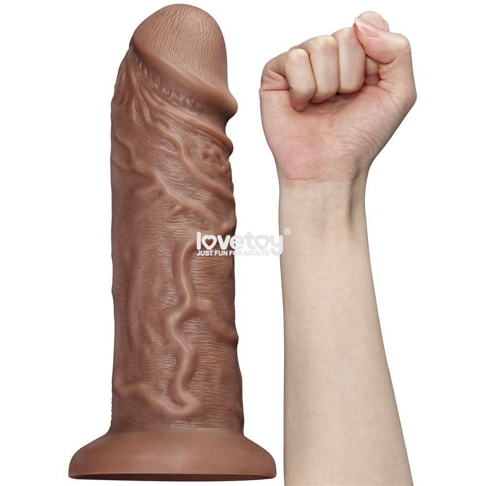 Коричневый фаллоимитатор Cubby dildo - 26,6 см. (Цвет: коричневый)