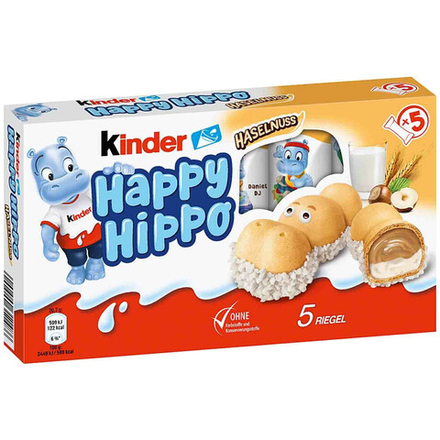 Kinder Happy Hippo Milk Hazelnuts Biscuits 103,5г. (298руб./шт.) (10шт./кор.) (Германия) ООО ГЛОБАЛ