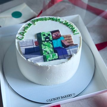 Бенто-торт Minecraft “С днем рождения”