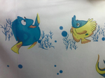 Тюль вуаль печать «Рыбки», артикул 326703