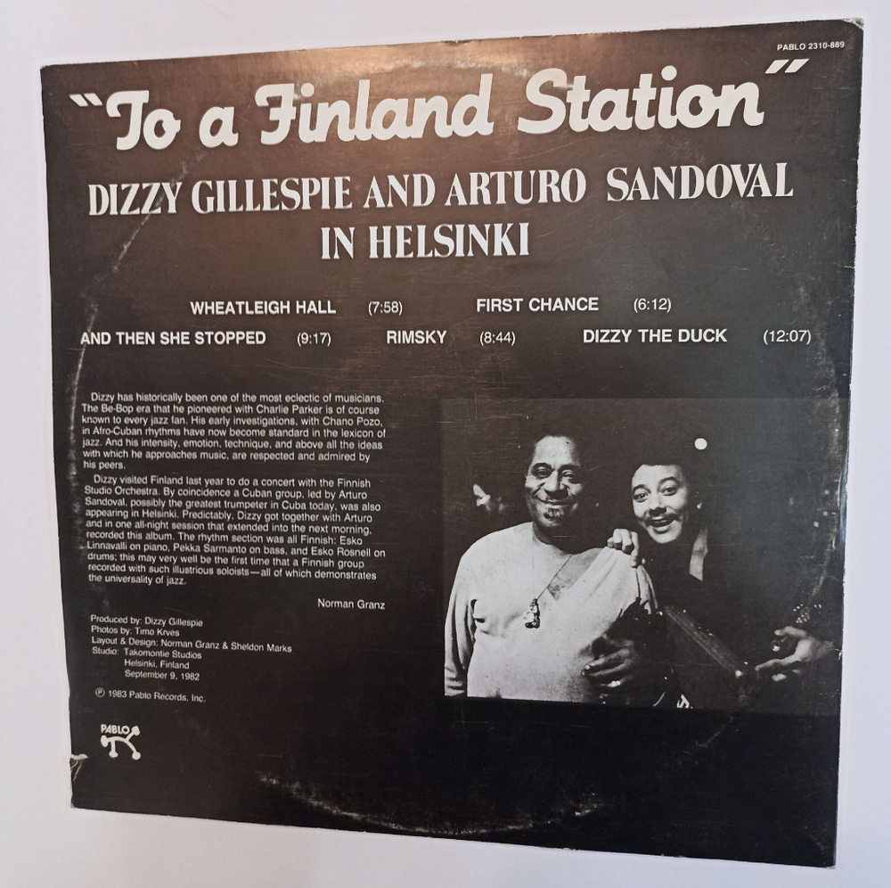 Винтажная виниловая пластинка LP Dizzy Gillespie And Arturo Sandoval To A Finland Station (Куба 1983)