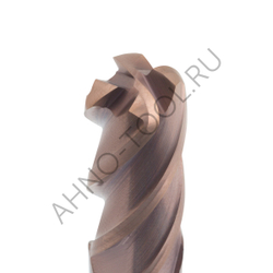 Фреза твердосплавная радиусная  10мм (L=75, l=25, хв=10) Z4 35° по стали, нерж., чугуну, с радиусной