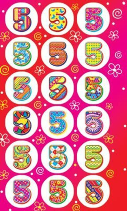 Набор наклеек поощрительных "Оценки" , пятерки