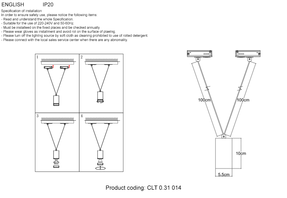 Светильник однофазный Crystal Lux CLT 0.31 014 GO