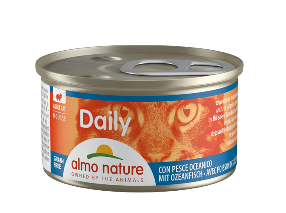 Almo Nature Консервы нежный мусс для кошек "Меню с Океанической рыбой" (Daily Menu - mousse Oceanic fish) 0,085 кг x 1 шт.