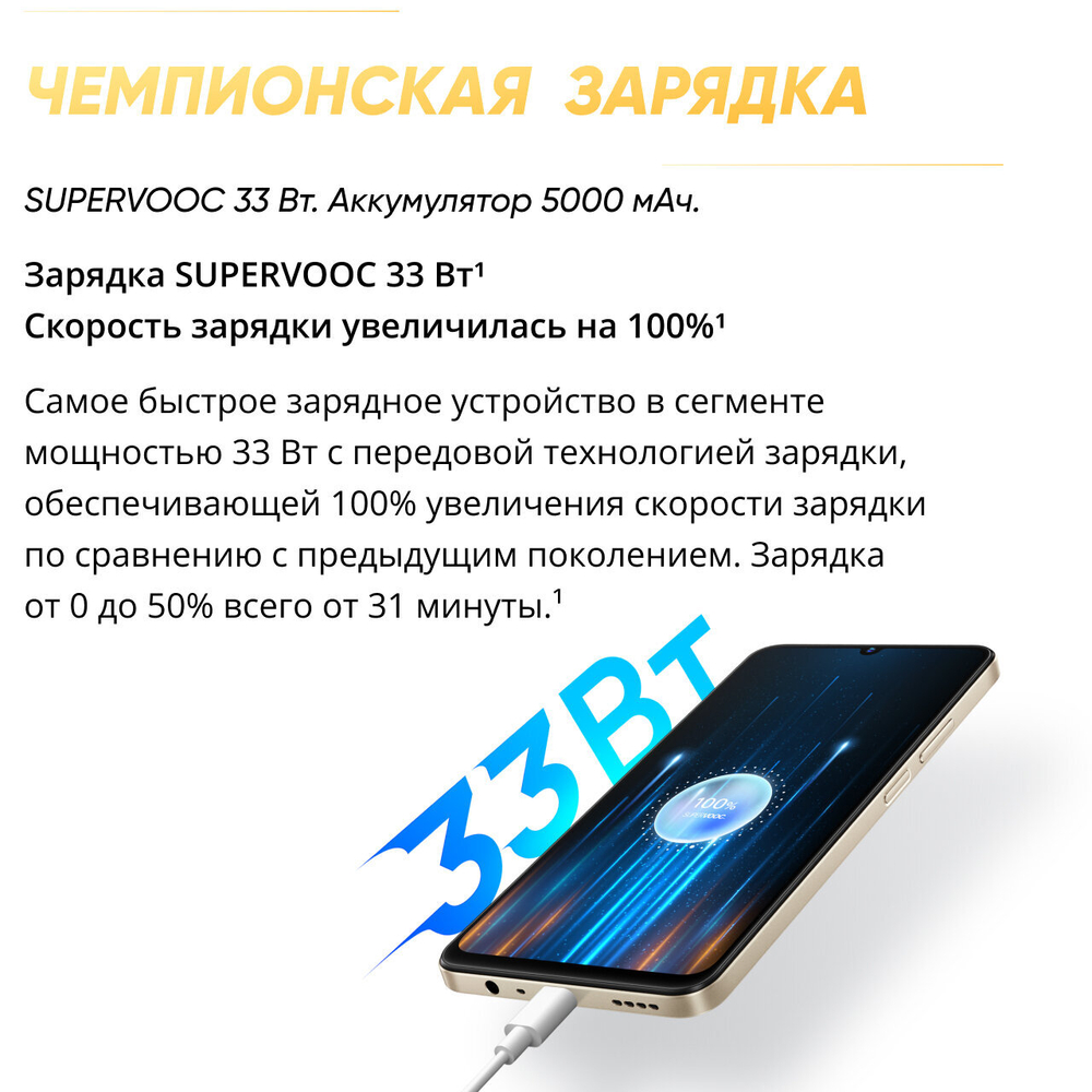Смартфон realme C53 6/128 ГБ RU, Dual nano SIM, чемпионское золото