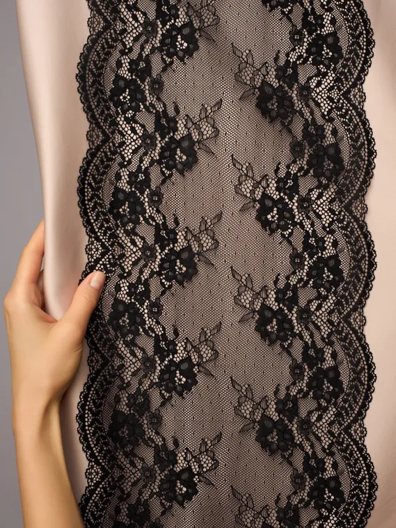 03-292 ОПТ Кружево эластичное 23 см, черный 170