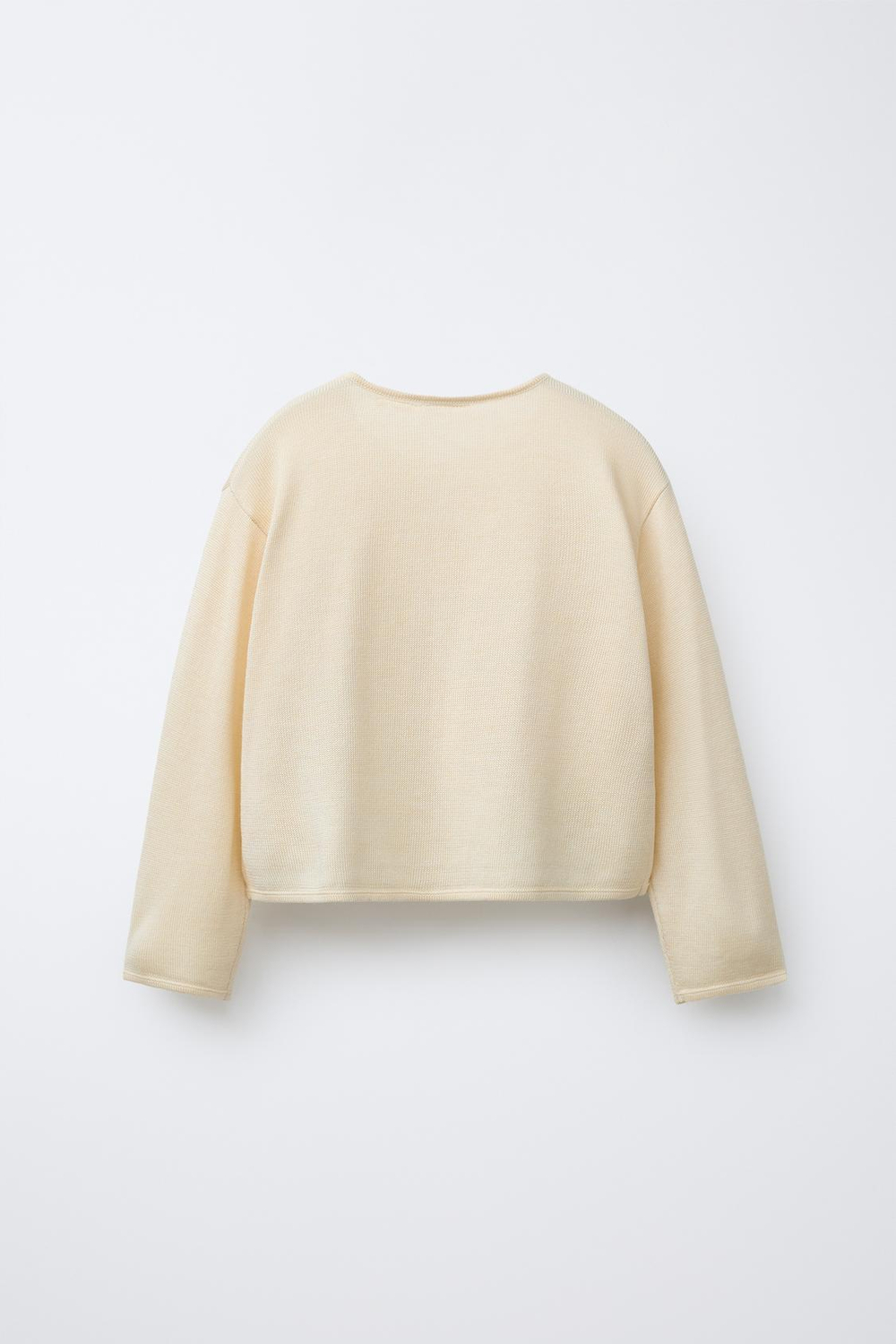 ZARA ТРИКОТАЖНЫЙ КАРДИГАН ИЗ СТРУЯЩЕЙСЯ ТКАНИ С ШЕЛКОМ, ВАНИЛЬНЫЙ