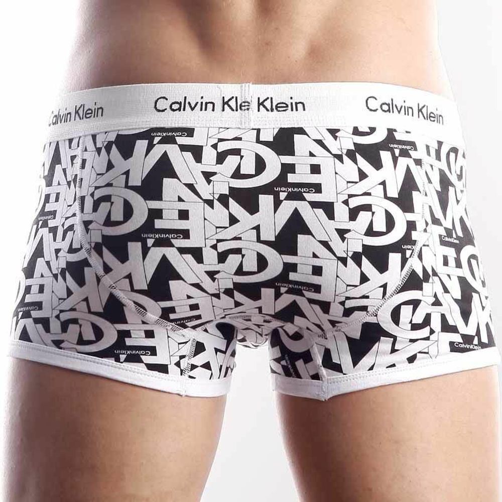 Мужские трусы хипсы Calvin Klein 365 print  CK Black Letters